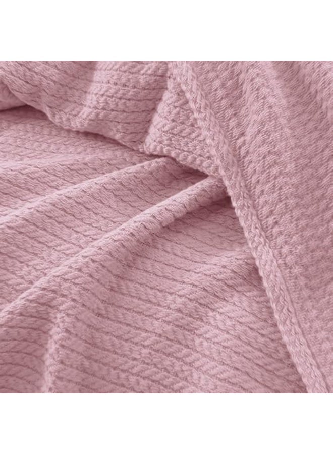 Relax Premium Egyptian Cotton Orchid Throw Blanket Ultra Soft And Lightweight With Elegant Woven Design King Size 255 × 225 cm Perfect For Bed Sofa And Couch  Pink Color - Image 2